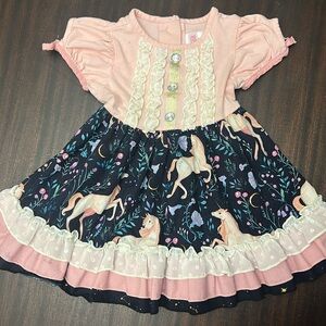 RICRAC & RUFFLES UNICORN DRESS